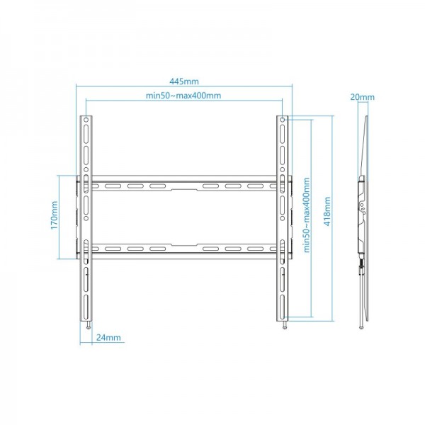 Tooq soporte pared lp1070f-b pantallas 32"-70"