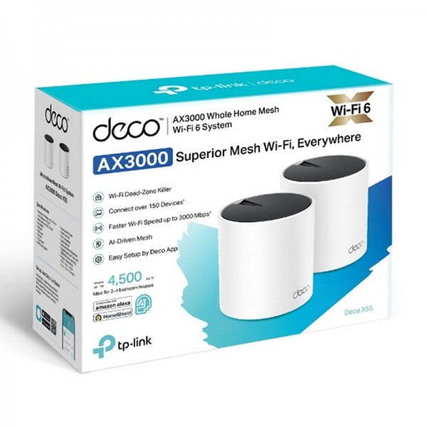 Tp-link deco x55(2-pack) wifi6 ax3000 dual mesh