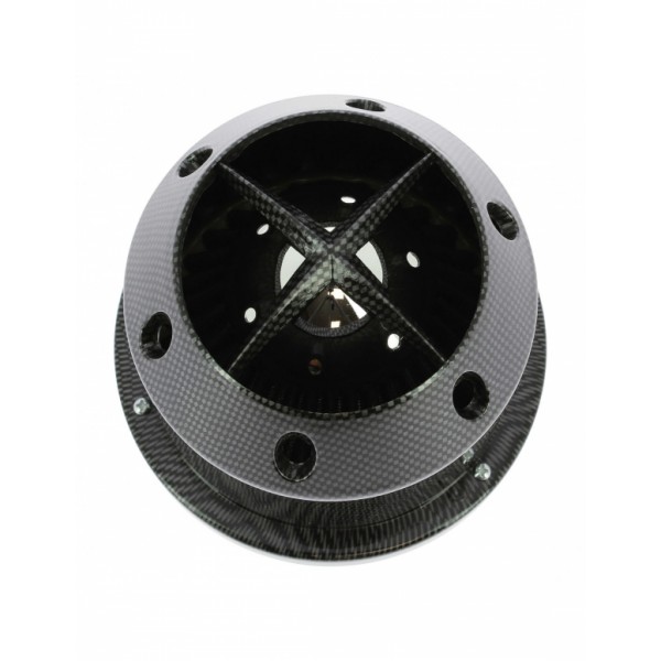 Filtro de Aire Universal para Coche Incluye 4 Adaptadores 60mm 65mm 70mm 77mm Color Carbono