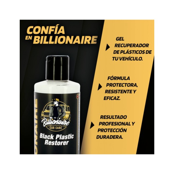 Billionaire Black Plastic Restorer Gel Recuperador de Plástico Restaurador Recupera el Brillo Original 300ml