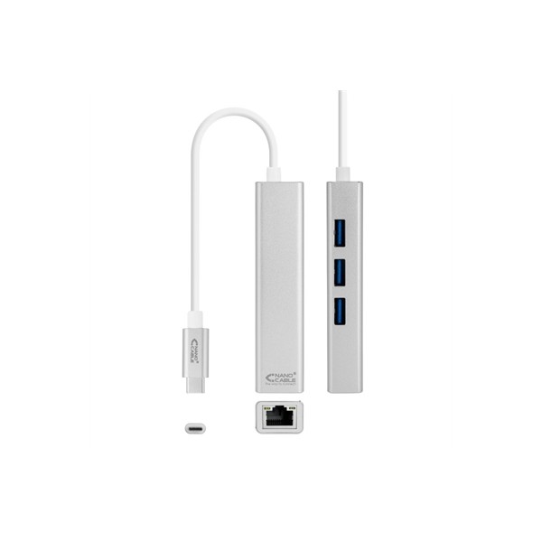 Nanocable conversor usb-c ethernet +3xusb 3.0