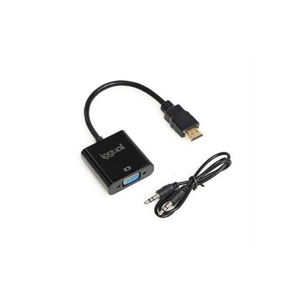 Iggual adaptador hdmi a vga + audio (3.5 mm)