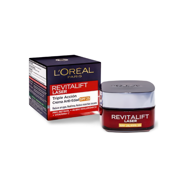 L´Oréal Revitalift Laser x 3. Crema Intensiva Antiarrugas, SPF25.  50 ml