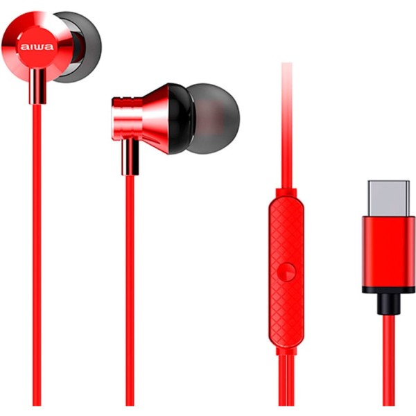 Aiwa estm-50 usb-c red/ auriculares inear con cable