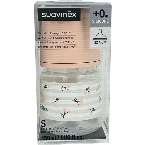 Suavinex Biberon Tetina Fisiologica Silicona Sx Pro +0m Flujo Lento 150ml