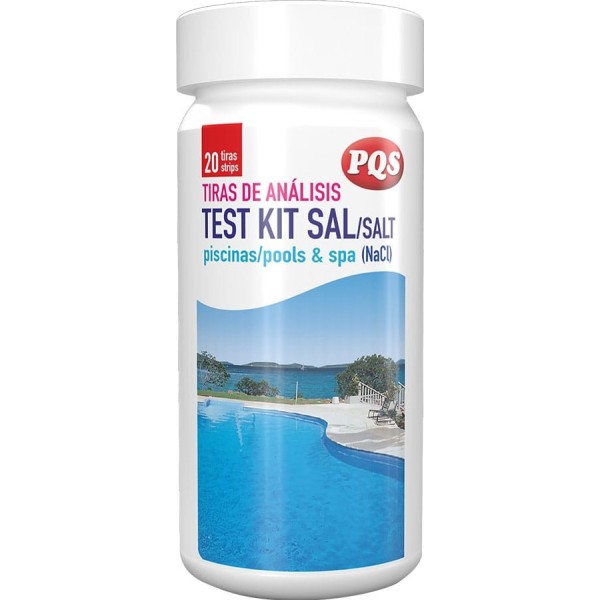 Tiras reactivas de análisis de sal para piscinas y spa, bote con 20 uds