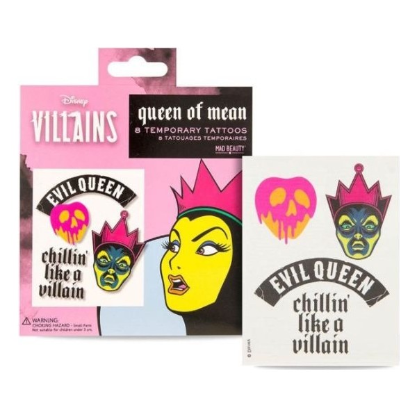 Disney villains queen of mean 8 tatuajes temporales 1un